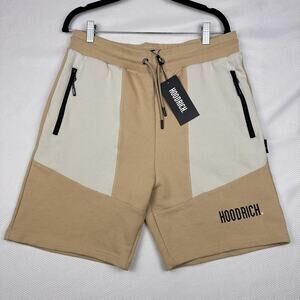 Hoodrich Shorts Mens Large UK Streetwear Urban Fresh Drop Tan Colorblock Sweats